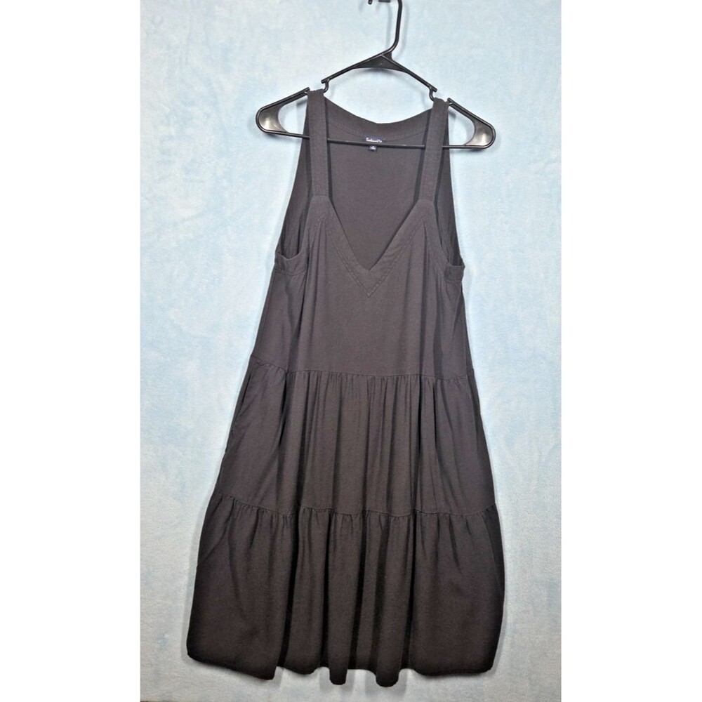 Splendid Napa Tiered Tank Dress Women MEDIUM Black Sundress Coastal Beach Resort - Picture 4 of 10